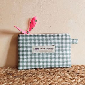 Monedero impermeable Vichy , flores " Thai" - Verde